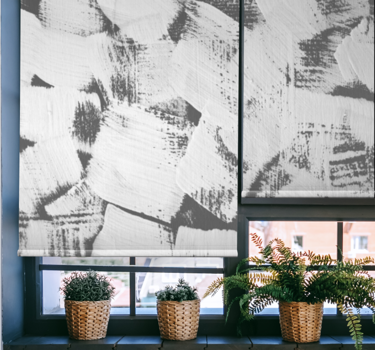 Abstract Brush Strokes pattern roller blind - TenStickers