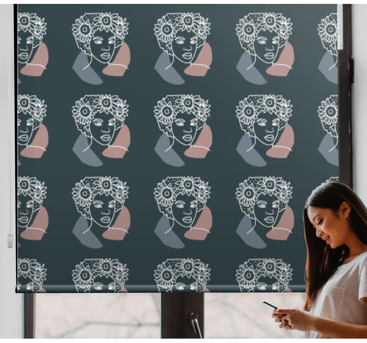 Abstract Floral Faces art deco blind - TenStickers