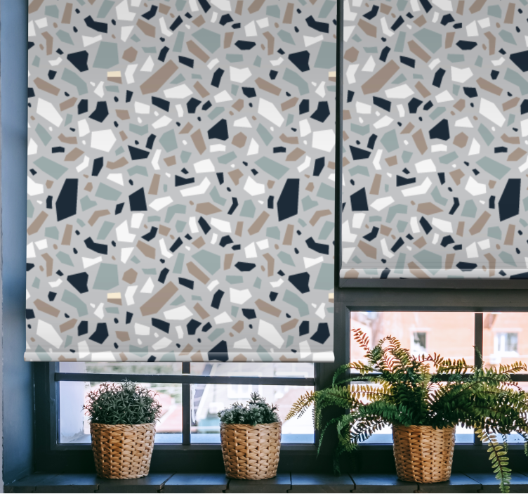 Pattern roller blind in abstract terrazzo design - TenStickers