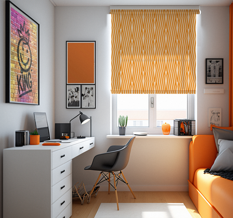 Abstract pattern Orange window blind - TenStickers
