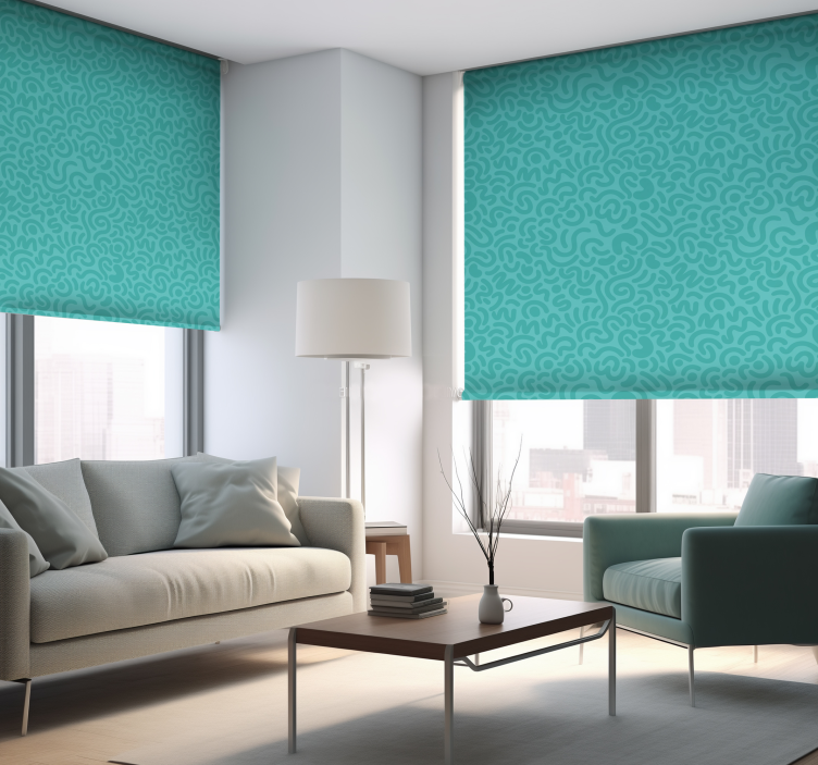 Abstract Pattern Turquoise Roller blind - TenStickers