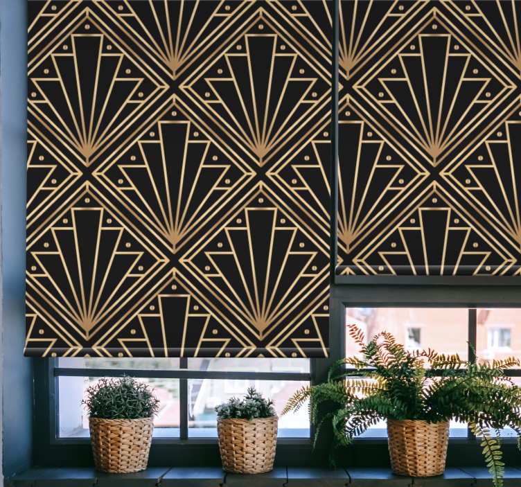 "Art Deco" golden shapes original roller blind - TenStickers
