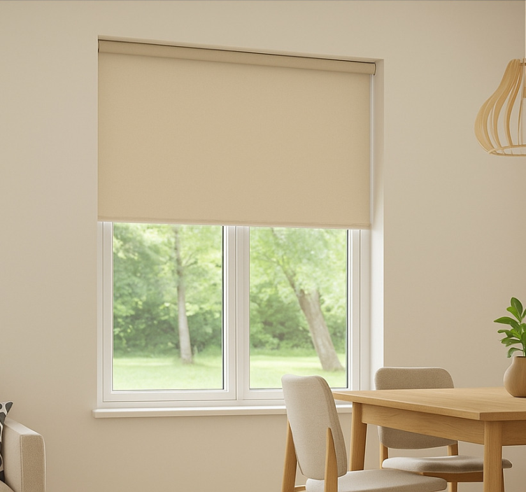 Baby beige monocolour  dining room roller blind - TenStickers