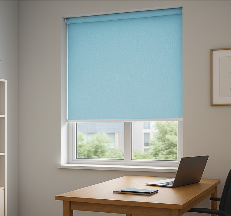 Baby blue roller blind office - TenStickers