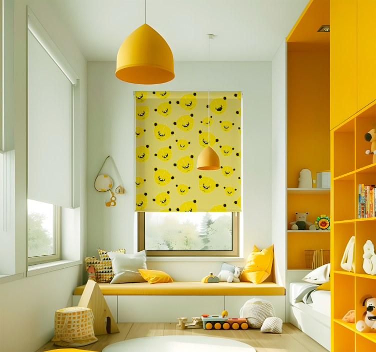 bears pattern Yellow blind - TenStickers