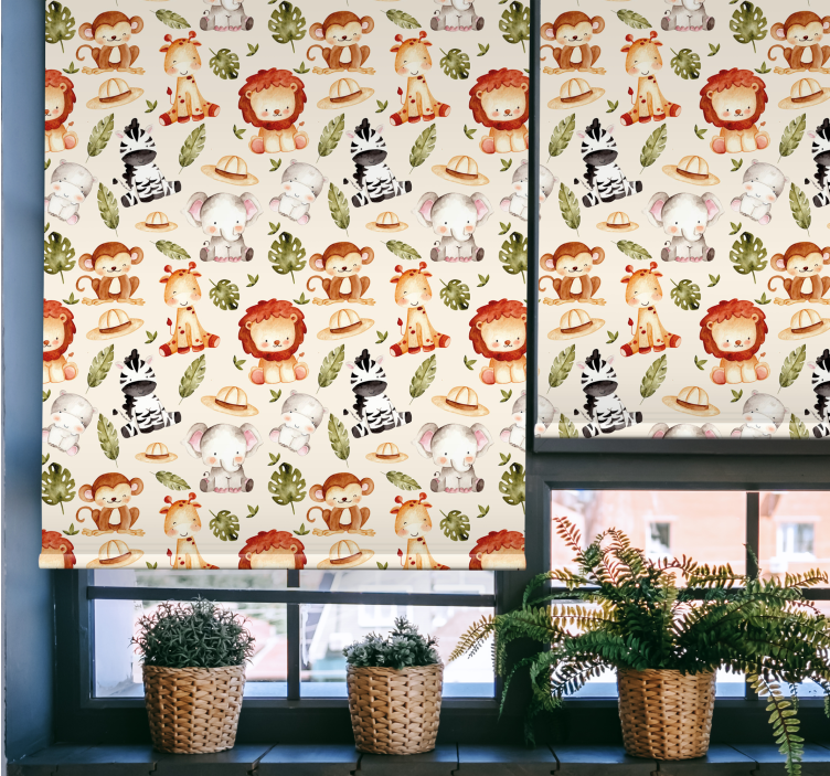 Beige safari kids roller blind - TenStickers