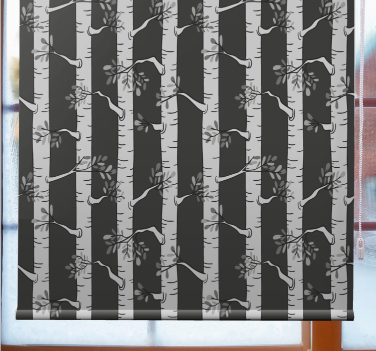 Birch Black and Grey Pattern tree blind - TenStickers