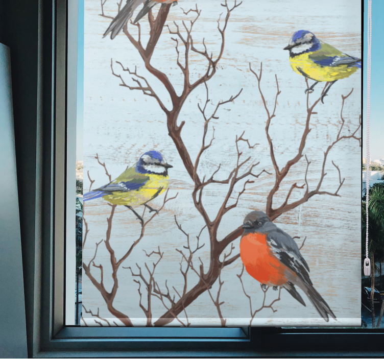 Birds on branches tree blind - TenStickers