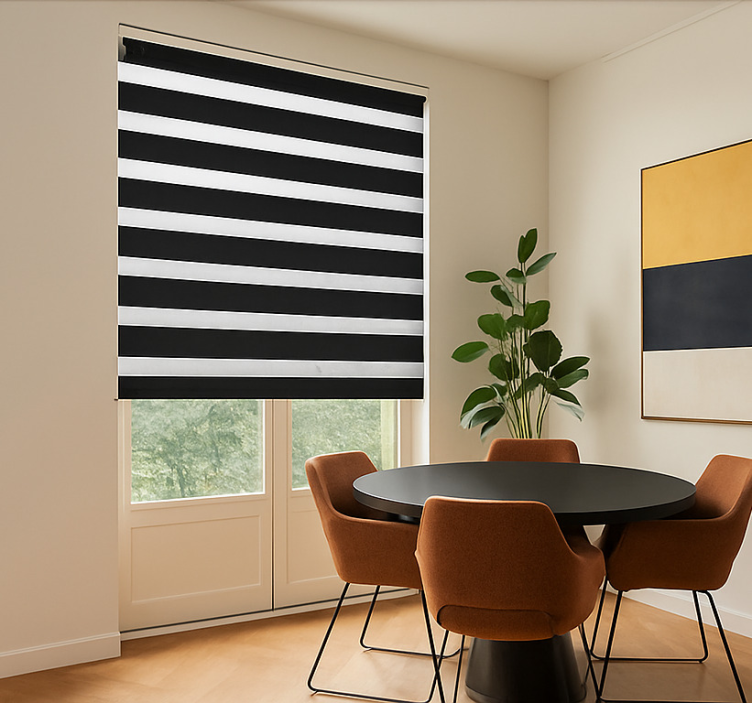Black and transparent stripped  dining room blind - TenStickers