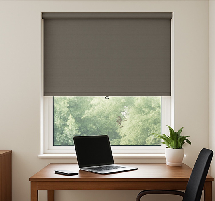 Black outlined roller blind office - TenStickers