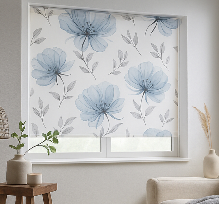 Blue elegant flowers blind teens - TenStickers