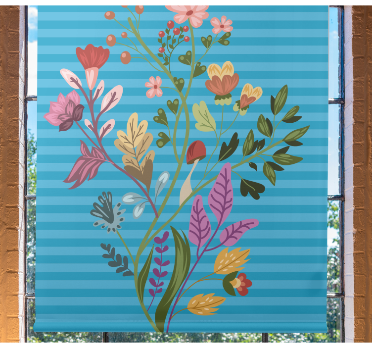 Botanical arrangement floral roller blind - TenStickers