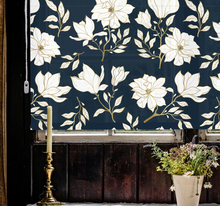 Botanical Illustration floral roller blind - TenStickers