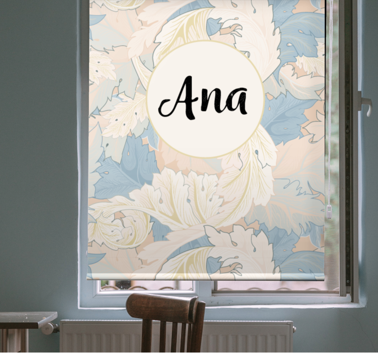 Botanical motif with name living room blind - TenStickers