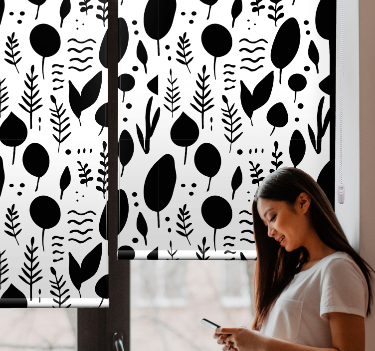 Botanical Silhouette Pattern tree blind - TenStickers