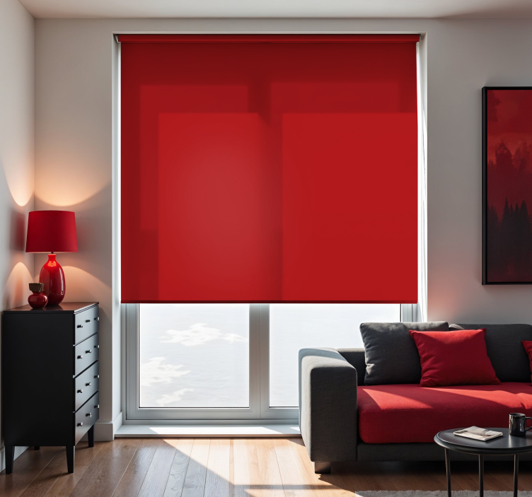 Bright red monocolour roller blind - TenStickers