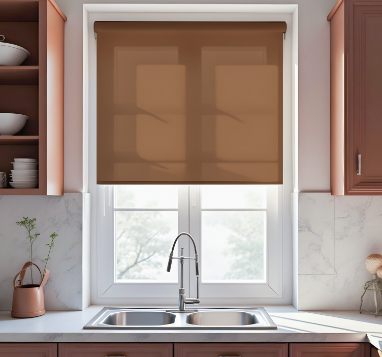Brown monocolor kitchen roller blind - TenStickers