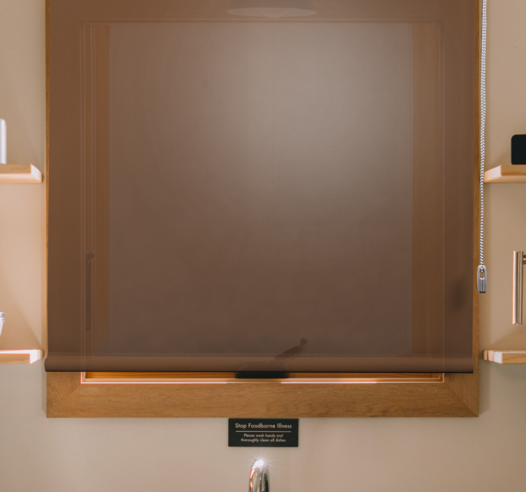 Brown roller shade blackout roller blind - TenStickers