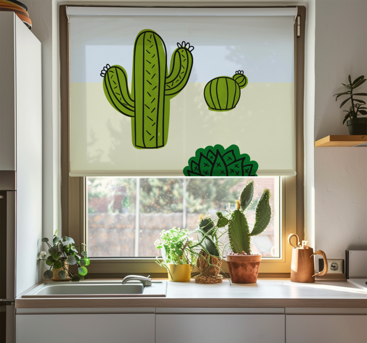 Cactus plant kitchen blind - TenStickers
