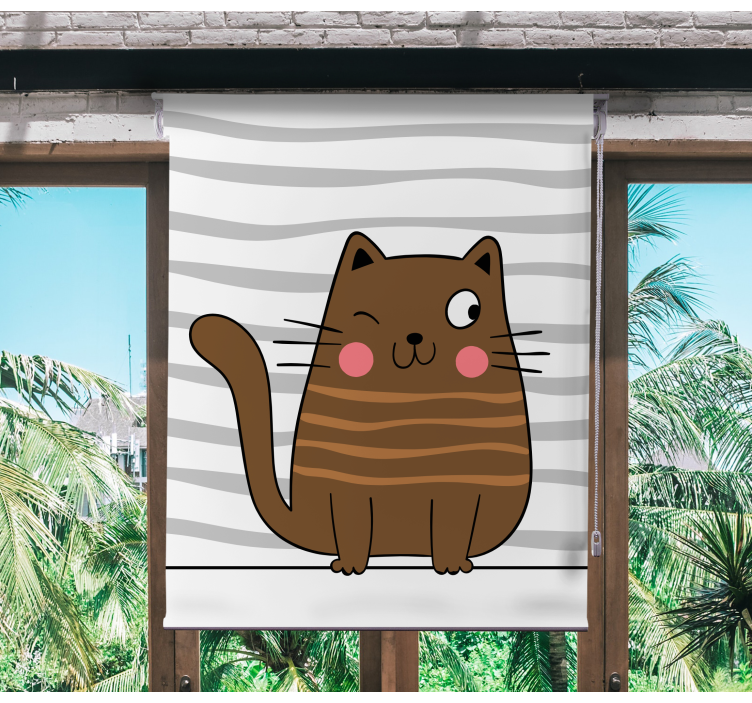 Charming Cartoon Cat animals blind - TenStickers