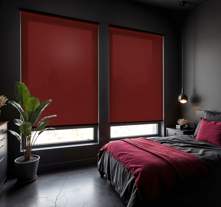 Cherry red monocolour roller blind - TenStickers