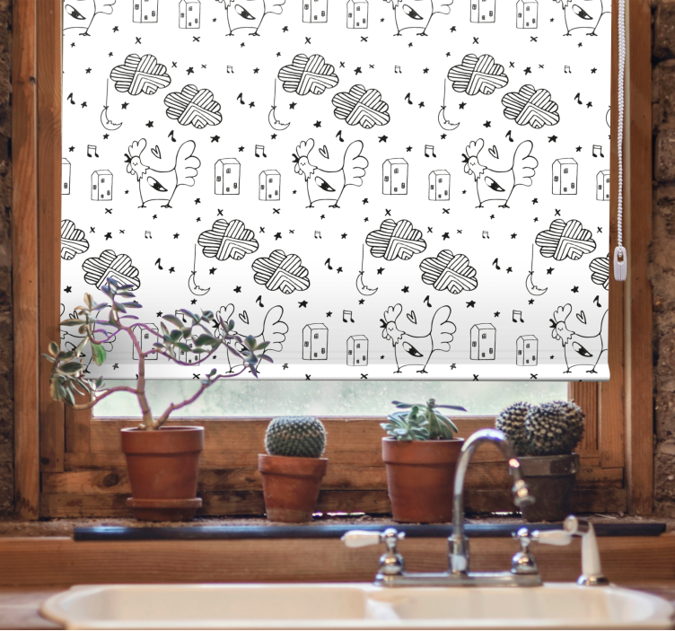 Chicken pattern roller blind - TenStickers