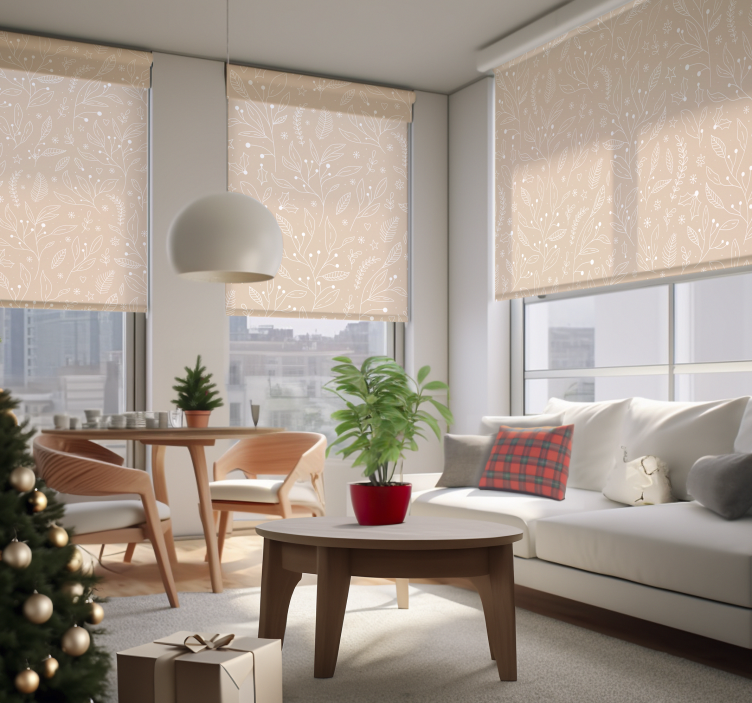Christmas plants design beige blind - TenStickers