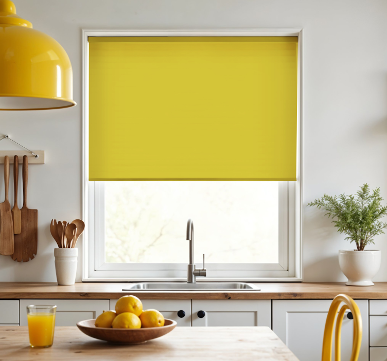 Citrus yellow monocolour roller blind - TenStickers