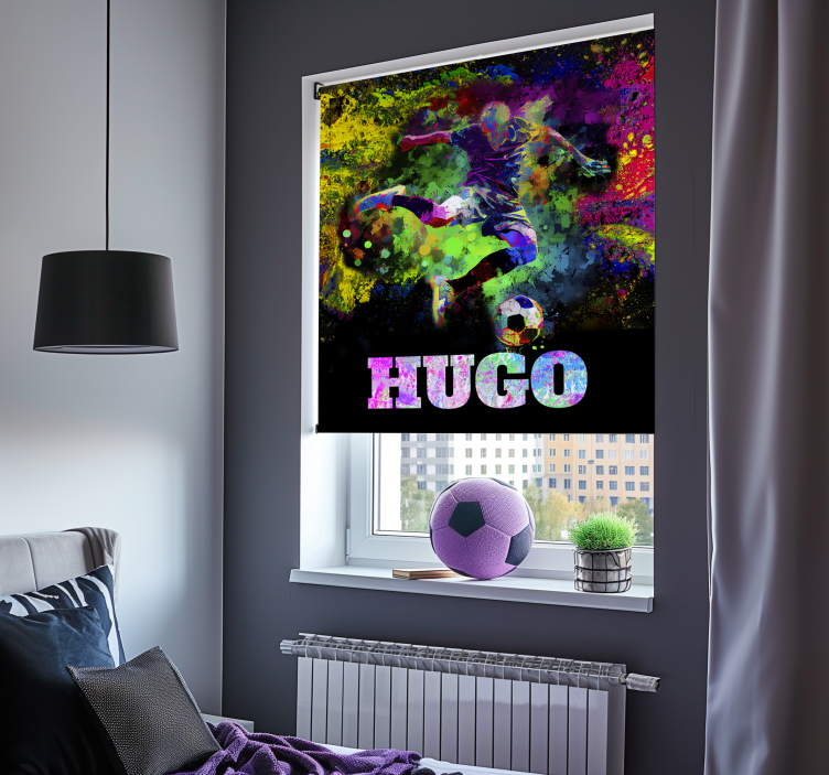 Colorful design football roller blind - TenStickers