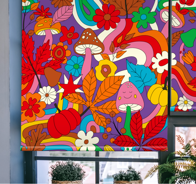 Colorful Mushroom Fantasy fun blind - TenStickers