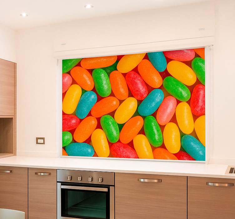 Colourful jelly beans kitchen roller blind - TenStickers