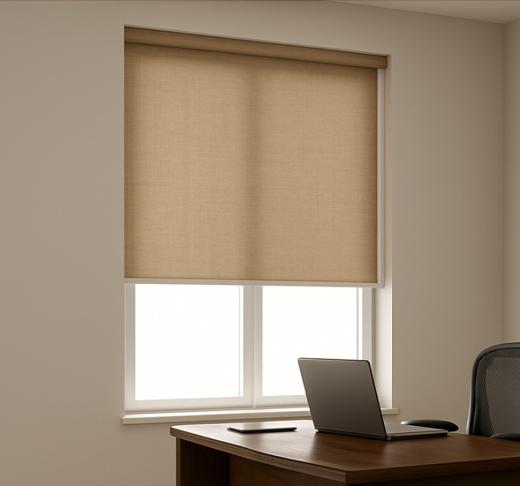 Cozy beige roller blind office - TenStickers