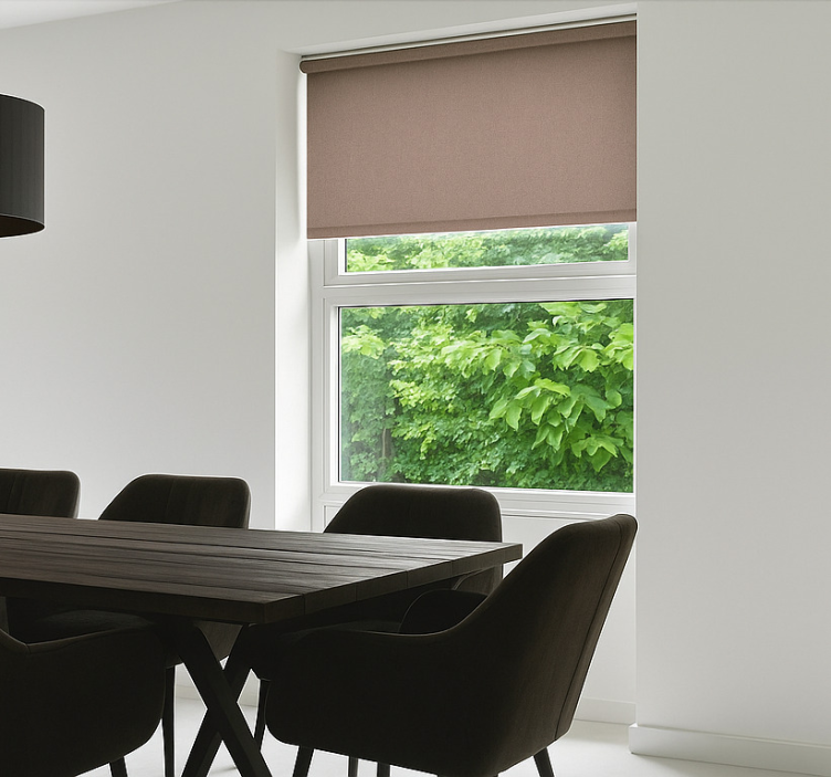 Crimson beige monocolour  dining room roller blind - TenStickers