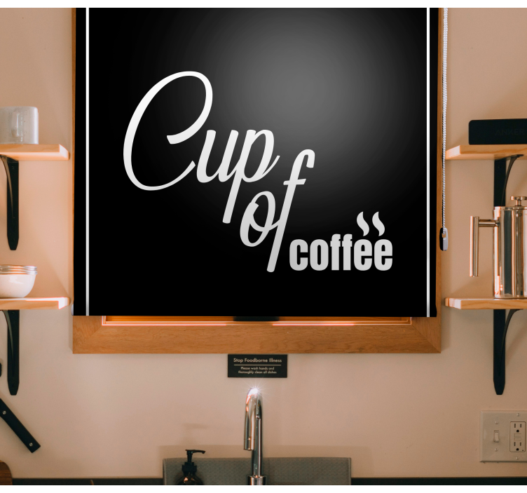 Cup of coffee kitchen roller blind - TenStickers