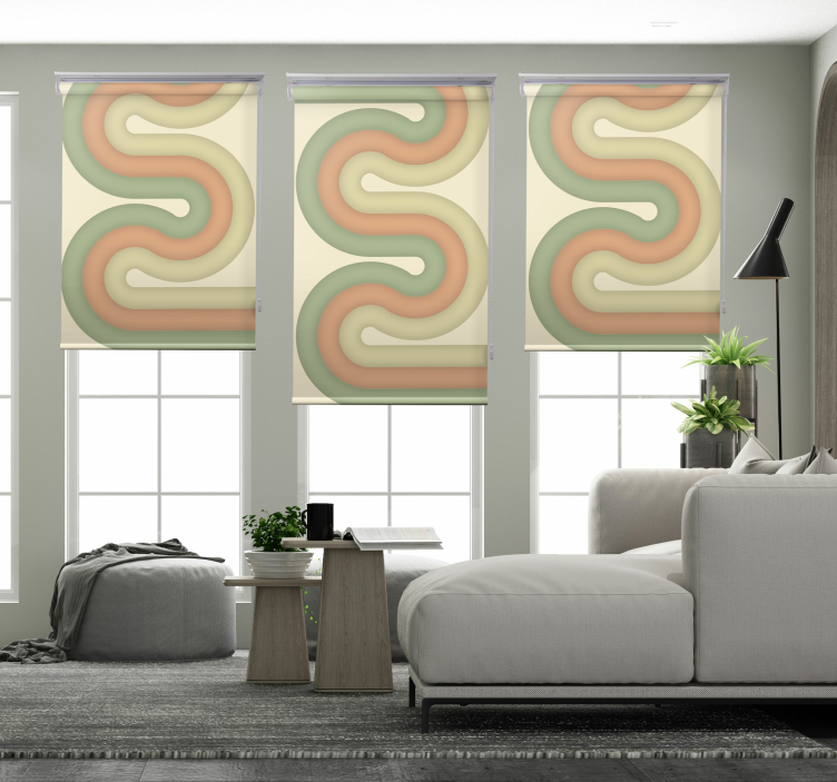 Curved line pattern living room blind - TenStickers