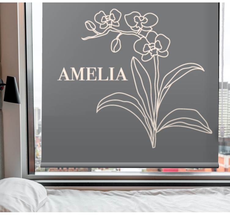Elegant gray design with name blind flowers and plants - TenStickers