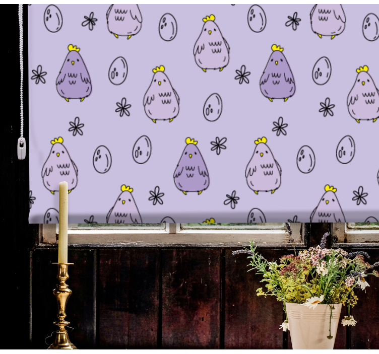 Purple chickens pattern animals blind - TenStickers