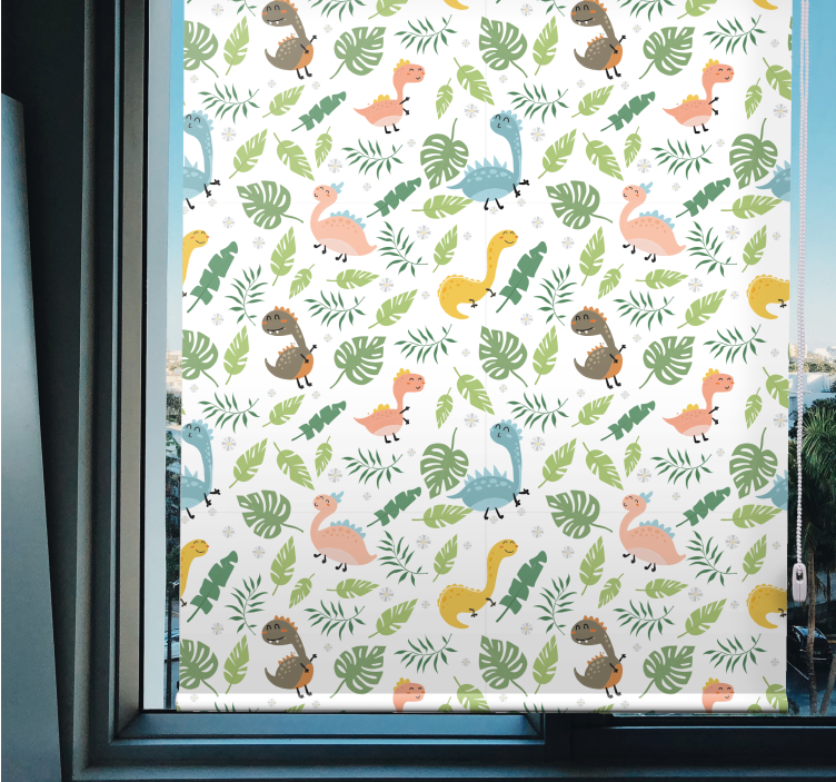 Dinosaur blind with tropical dinosaur pattern - TenStickers