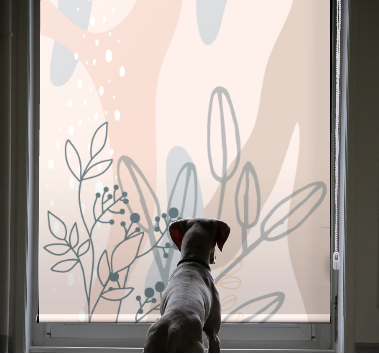 Elegant Floral Silhouette blind flowers and plants - TenStickers