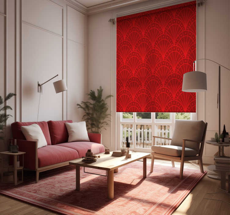 Elegant Red Art Deco Living Room Blind - TenStickers