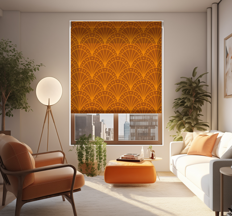 Elegant Warm Colours Art Deco Living Room Blind - TenStickers