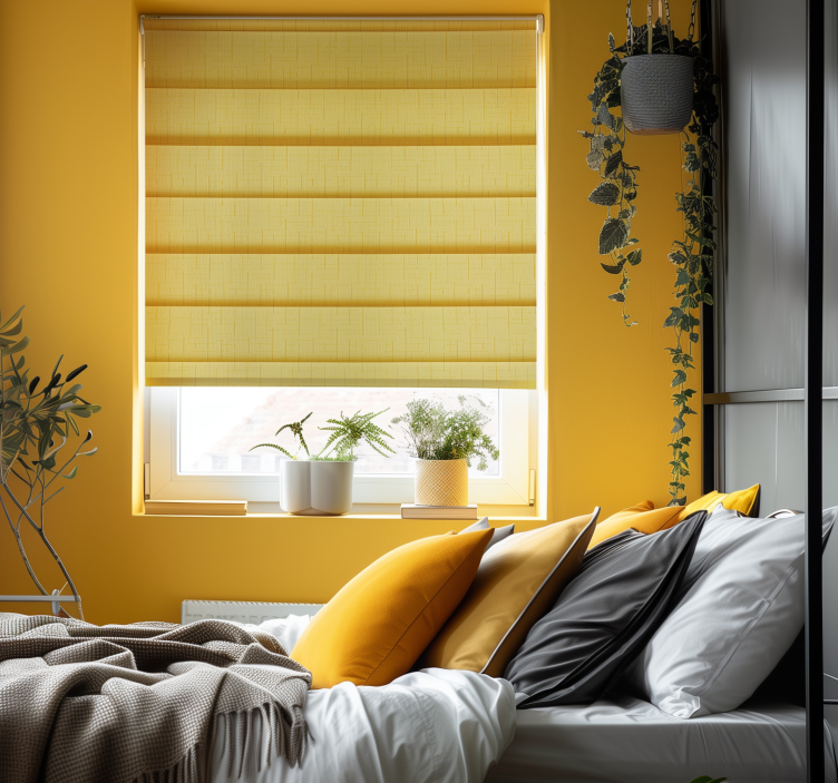 Fabric effect imitation yellow blind - TenStickers