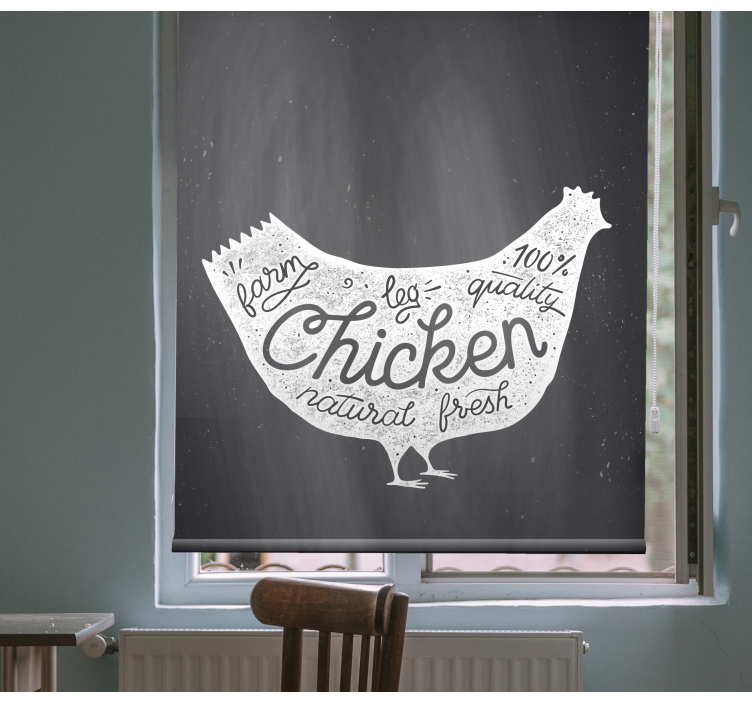 Farm fresh chicken kitchen blind - TenStickers