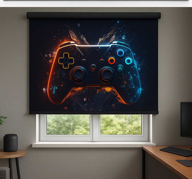 Fire and ice controller gamer roller blind - TenStickers