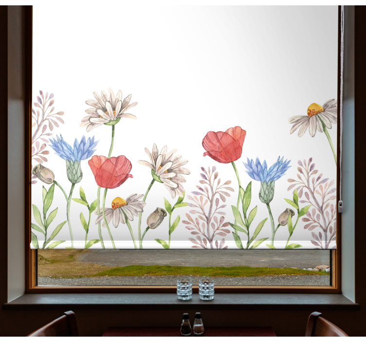 Floral Meadow Design blind flowers and plants - TenStickers