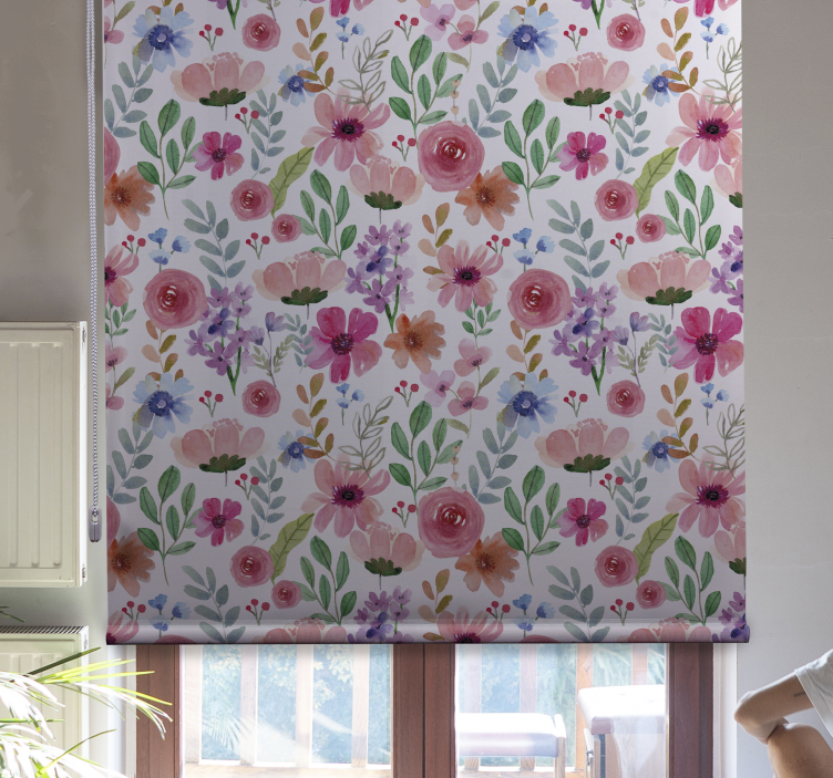 Floral Pattern Elegance blind flowers and plants - TenStickers