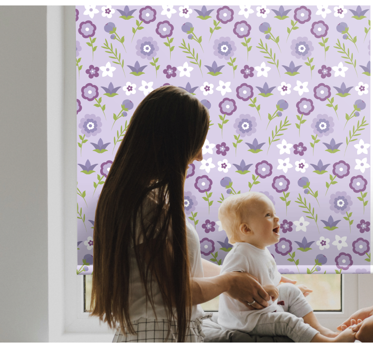 Floral pattern harmony floral roller blind - TenStickers