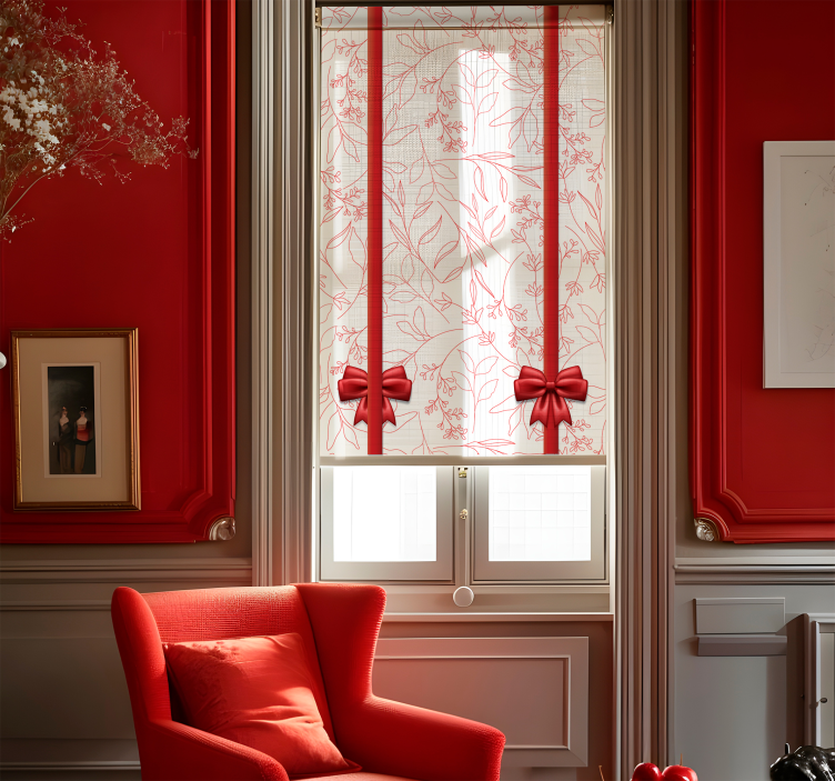 Floral pattern with ties romantic roller blind - TenStickers