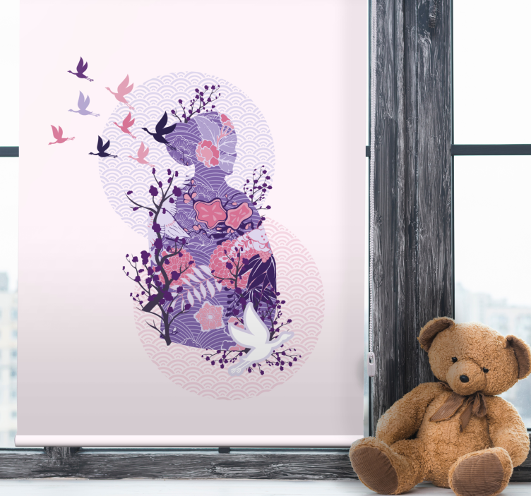 Floral Silhouette Art blind flowers and plants - TenStickers