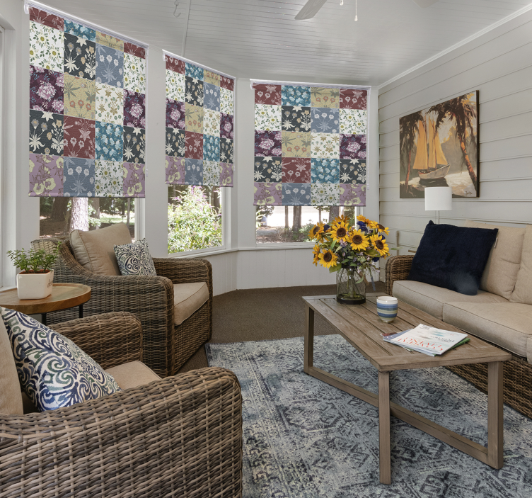 Flowers patchwork Classic blind - TenStickers